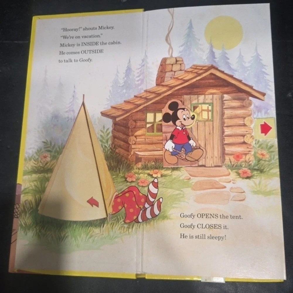 Disney Pop-Up Book of Opposites Mickey Mouse Goofy 1991 First Edition Hardcover